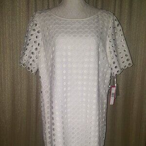 Catherine, Eyelet Casey Dress, Size 14, White